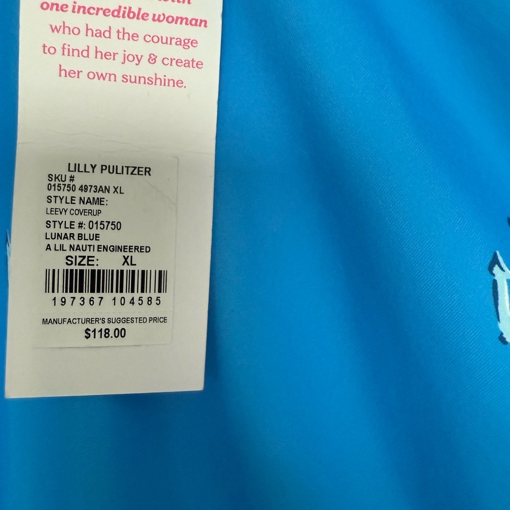 NWT LILLY PULITZER LEEVY SARONG SWIM COVERUP LUNAR BLUE SIZE XL - Picture 10 of 10